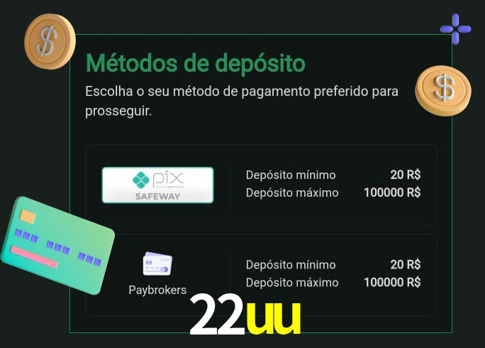 O cassino 22uu oferece uma grande variedade de métodos de pagamento